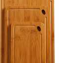 Multi-Size Bamboo Cutting Board Set with Deep Juice Grooves - 3-Piece Wooden Chopping Boards with Built-in Handles for Charcuterie, Vegetables, Fruit & Kitchen Prep