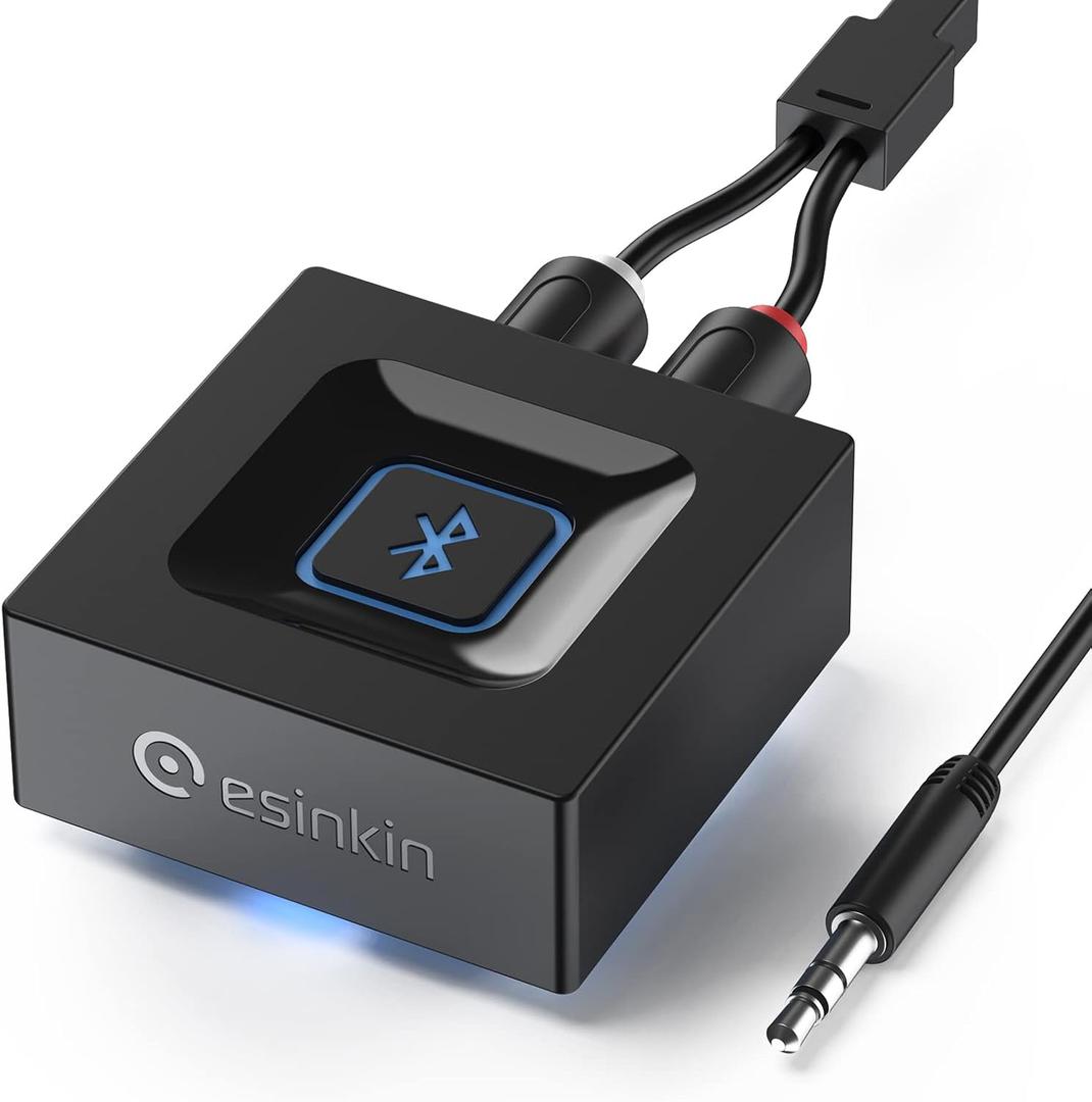 Esinkin Wireless Audio Receiver for Music Streaming Sound System Works with Smart Phones, Tablets and Car, Wireless Adapter for Speakers