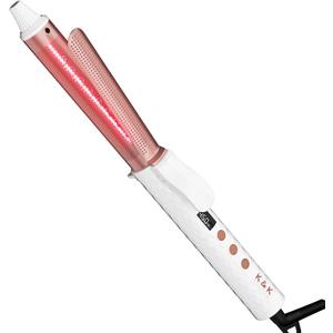 K&K Infrared Curling Iron Wand, 1 Inch Ceramic Tourmaline Coating Produces Classic Curls, Airflow Styler Hair Curler, Digital Temperature Display, 30s Fast Heat, Dual Voltage, for Short Hair