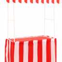 Colingmill Carnival Tablet Tent Kit Circus Party Decoration Include Tabletop Hut, Tent Canopy, Stripe Table Skirts, Tablecloth for Carnival Party Supplies Decorations(Red and White), 55 X 53 X 23 Inches