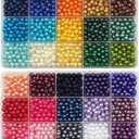 1800 Pieces 6mm Pearl Beads 30 Colors Plastic Spacers Beads for Jewelry Making and Crafting