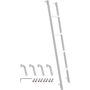 RV Bunk Bed Ladder 55'', Heavy Duty Travel Trailer Bed Ladders with 4 Hook and Foot Caps, Metal Twin Bed Step Ladder for Home Dorm Apartments, Load 330 LBS (55inch / 140cm, White)
