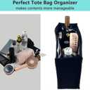 Rubber Beach Bag Organizer Liner for Small Bogg Bag/Simply Southern, Felt Insert Divider with Zippered Storage for Bogg Bag Accessories (Small Black)