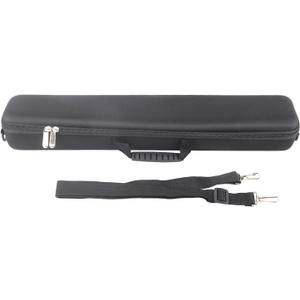 EVA Hard Shell Fishing Rod Bag with Internal Net Bag, Shoulder Strap, Double Metal Zipper Pulls and Lock Design, Approx. 54 x 11 x 6cm/21.3 x 4.3 x 2.4in