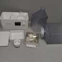 Rojeco 36Cups/8.5L Pet Automatic Cat Feeder and Gravity Water Dispenser,Stainless Steel Bowls 2-in-1 Set Large Capacity 5L Food Feeder and 3.5L Water Fountain for Cats,Pets,Small Dogs,Grey