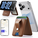 ESR Geo for Magsafe Wallet with Full Find My Functionality,5 Card Holder Stand Grip for Phone Case, RFID Blocking, Magnetic Wallet for iPhone 17e/17/16/15/14/13/12 Series, with Adjustable Stand, Brown