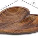 EDHAS Mango Wood Heart Curved Shaped Decorative Bowl for Table Centerpieces Home Party Wedding Dcor (10" x 10" x 1.5")