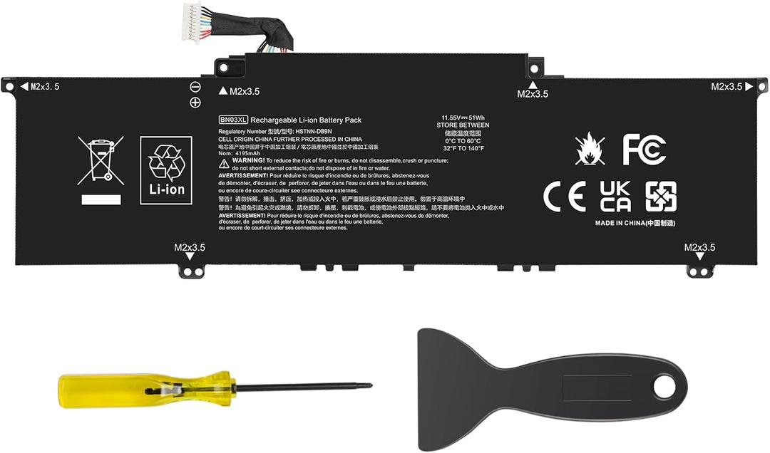 BN03XL rechargeable li-ion battery pack, 11.55V 51Wh