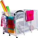 Essentially Yours Pool Noodles Holder, Toys, Floats, Balls and Floats Equipment Mesh Rolling Storage Organizer Bin, Extra-Large, (47.2" W x 30.2" L x 34" H), White Style 455119
