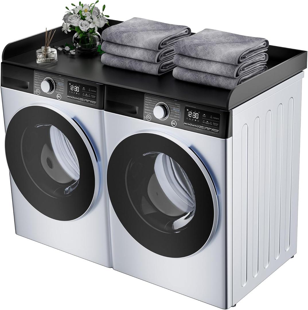 FlyGeneral Washer and Dryer Countertop, 27.5" x 54" Black Quick-Install Washer and Dryer Countertop for Organizing The Laundry Room.