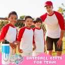 Baseball Drip Ice Cream Water Bottle with Stickers, Youth Baseball School Sports Water Bottles for Party Favor, Reusable Cups with DIY Sticker Pack for Team Gifts, Birthday Party