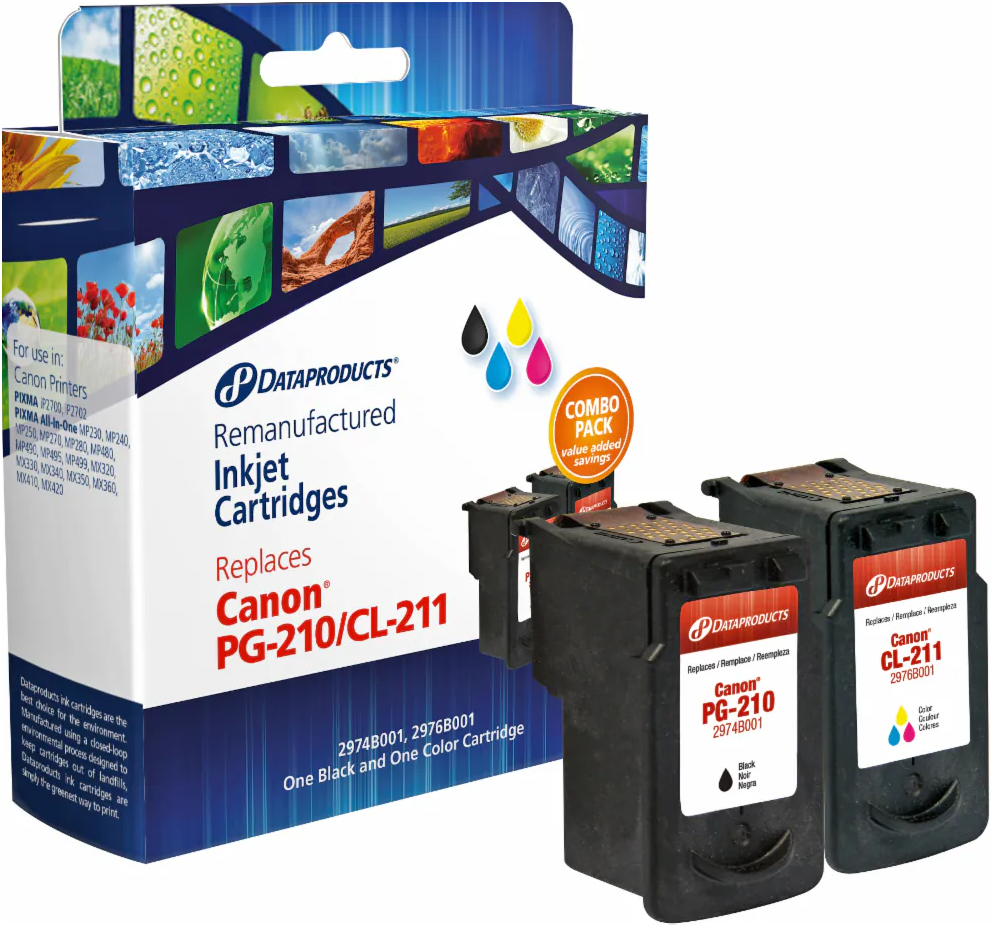 Data Products Remanufactured Inkjet Cartridges Canon PG-210/CL-211 Combo Pack
