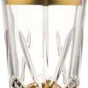 15oz Crystal Cocktail Shaker with Gold Lid - Premium Lead-Free Glass Shaker with #304 Steel Strainer - Elegant Barware for Home Bartenders - Perfect for Old Fashioned, Martini,Classic Cocktails