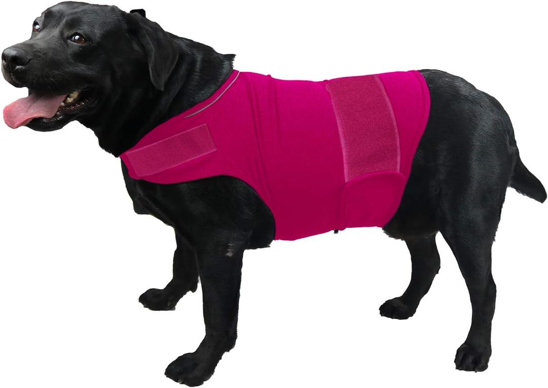 Comfort Dog Anxiety Relief Coat, Dog Anxiety Calming Vest Wrap for Thunderstorm,Travel,Fireworks,Vet Visits,Separation XS Small Medium Large XL Dog (XL,Rose)