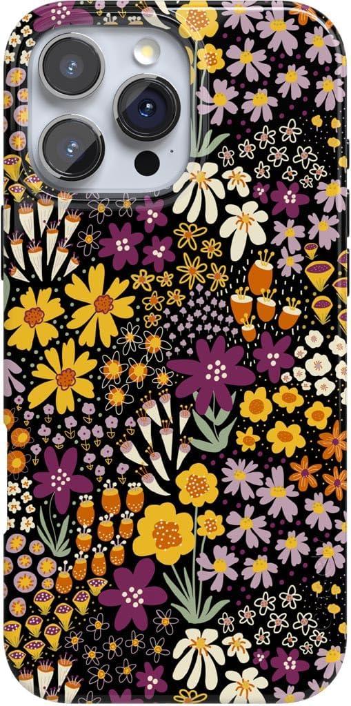 Casely iPhone 16 Pro Case | Falling for You | Plum Floral | Compatible with MagSafe | Classic Ultra Slim Design