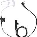 Earpiece Headset with Mic Ptt Compatible with Kenwood Baofeng Puxing Wouxun 2 Way Radio Walkie Talkie 2 Wire with Covert Acoustic Tube