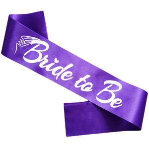Bride to Be Sash, Funny Bachelor Sashes for Future Bride Engagement Gift Idea Wedding Party Decorations Bachelorette Party Supplies, Purple + Silver(Bride to Be) 2 PACK