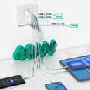 [2-Pack] USB C Wall Charger, 40W Fast USB C Charger Block, 4-Port PD Power Adapter + QC Wall Plug Multiport Type C Charging Block Cube Compatible with iPhone 16 15 14 13 12 11 Pro Max XR XS 8, Samsung