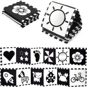 URMYWO Black and White Tummy Time High Contrast Newborn Toys 0-3 Months, Soft Baby Book, Visual Stimulation Montessori Sensory Infant Toys 0-6-12 Months, Shower Gift for Boys Girls