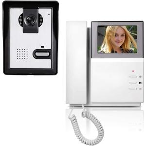 Video Door Phone System, 4.3 Inches Clear LCD Monitor Wired Video Intercom Doorbell Kits, IR Night Vision Outdoor Camera Door Intercom, Doorphone Telephone Style for Home Improvement
