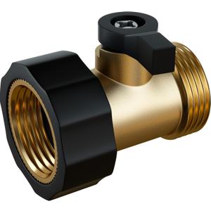 Heavy Duty Garden Hose Shut Off Valve (Premium Brass for Superior Durability), 3/4 Inch Water Valve Shutoff Connector, On Off Valves, Garden Hose (0 Straight)