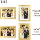 upsimples 4x6 Picture Frame, Display Pictures 3.5x5 with Mat or 4 x 6 Without, Wall Hanging Photo Frames, Gold, 2 pack