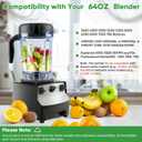 Blender Pitcher 64oz Low-Profile, Replacement Pitcher Container Jar Cup Compatible with 750, 5200, 5000, 6300, 7500, 7800, Vm0102, Vm0103, Vm0197, E310 Classic/Explorian/Commercial Series