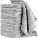 HAOBAOBEI Kitchen Cloth Dish Towels (12 Pack), Premium Dishcloths, Super Absorbent Microfiber Cleaning Cloth, Nonstick Oil Washable Fast Drying Dish Rags for Washing Dishes (Grey)