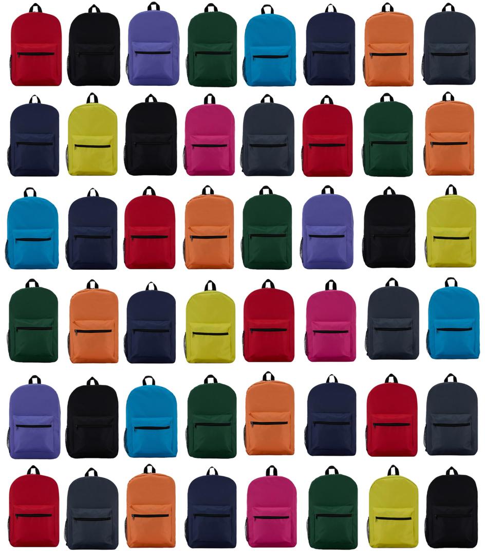 Yacht & Smith 48 Pack Backpack, Bulk 17 inch Lightweight Outdoor Travel Gym Corporate Events Bag