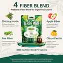 3 x Yerba Mate Instant Tea Powder, 4-in-1 Peach Mango Flavor Super Drink with Prebiotics and Probiotics Lions Mane L-Theanine for Natural Energy & Gut Health, Reduce Brain Fog Low Sugar 30 Servings