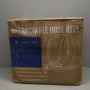 Giraffe Tools 130FT Heavy Duty Ground Retractable Hose Reel, 1/2 Inch Automatic Rewind Garden Hose Reel for Lawn & Yard, Swivel Base for Concrete/Patio, Durable Ground Mount Helper