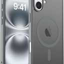 Magnetic for iPhone 16 Case, [Compatible with MagSafe] [Military Grade Drop Protection] Translucent Matte Shockproof Anti-Scratch Phone Cover, Dark Gray