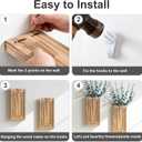 Wooden Wall Planter Vase, 2 Pack Natural Wood Hanging Vases with Fake Eucalyptus for Indoor Modern Boho Farmhouse Wall Art Decor for Home Indoor Kitchen Modern Farmhouse Bathroom
