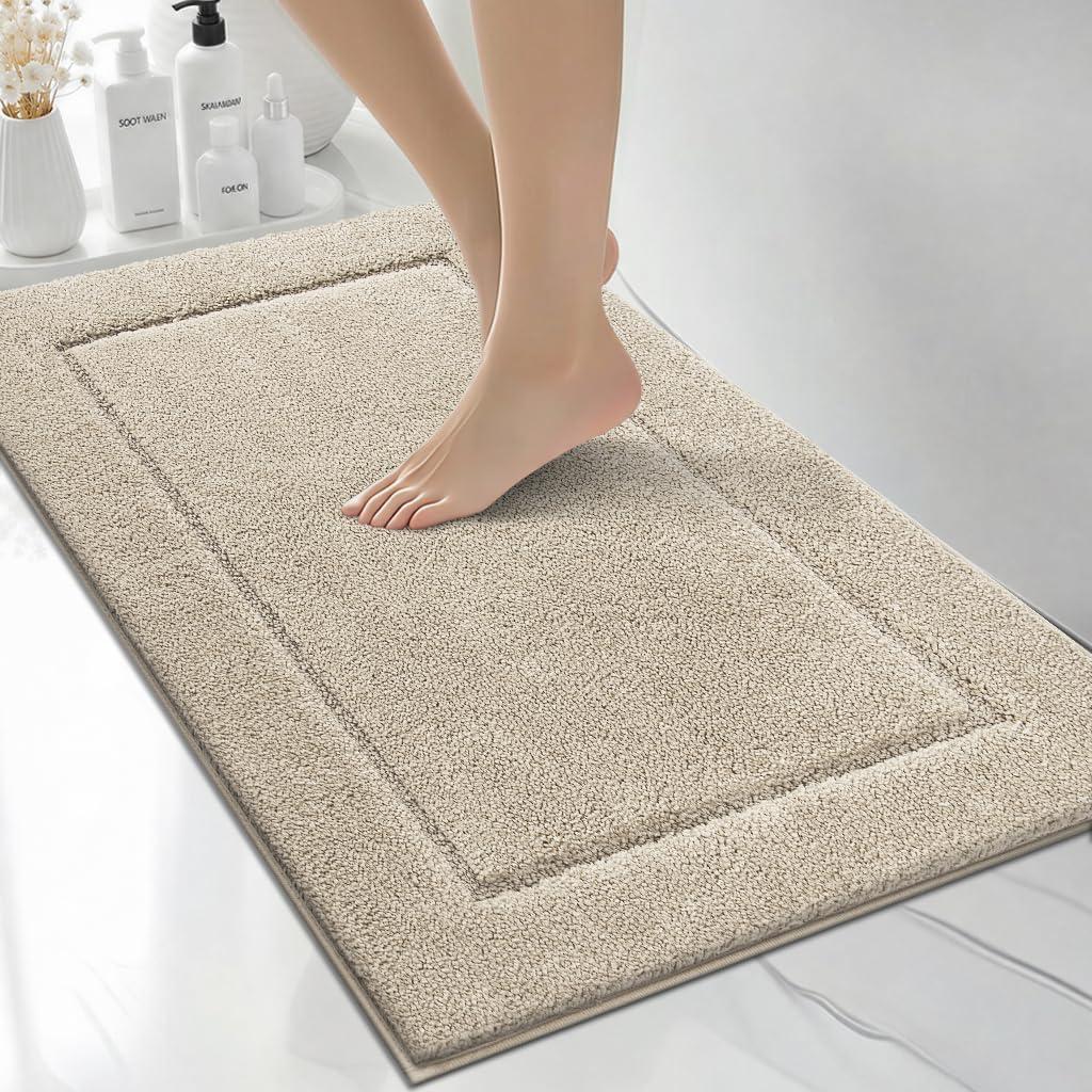 Extra Soft Bathroom Rug 20" x 30", Bath Mat, Throw Rug for Kitchen | Microfiber, Non Slip, Absorbent, Quick-Dry, Washable Rug for Bathtub, Sink, Shower, Bedroom, Laundry, Floor