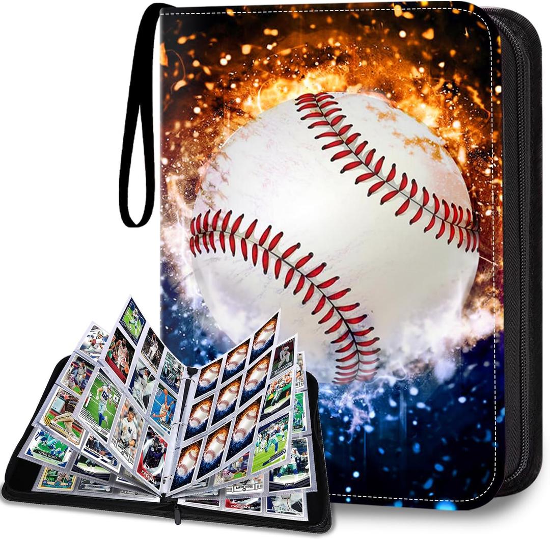 900 Pocket Baseball Card Binder with Sleeves and Protector Set for Sports Cards Collector Album