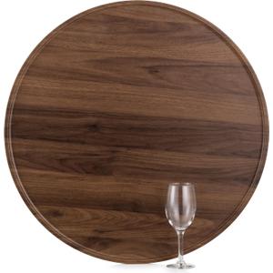 Extra Large Ottoman Serving Tray: Hanobe Round Wooden Trays 22" Contemporary Decorative Coffee Table Tray Circle Big Platter Modern Home Decor for Living Room