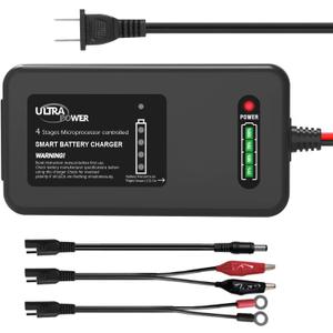ULTRAPOWER 14.6V 4A LiFePO4 Battery Charger,Smart Lithium Battery Charger with 4LEDs Indicator for Cars,Motocycles,Golf Trolley,UAV,Fishing Boat and Lithium Deep Cycle Batteries(ETL Listed)