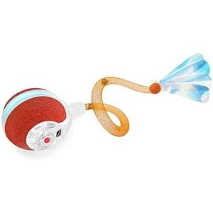 Jkanti Interactive Cat Toys for Indoor Cats,The 3rd Generation Agile Moving Cat Ball with Elastic Mesh Tail,Automatic Kitten Toys for Bored Indoor Adult Cats,Motion Activated (Orange)