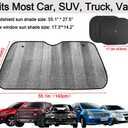 Big Ant Windshield Sun Shade + Bonus Car Window Shade, Car Sun Shade Keeps Vehicle Cool-UV Ray Protector Front Windshield Sunshade Fit for Most Cars SUV Trucks Minivans(55.1 x 27.5 inches)