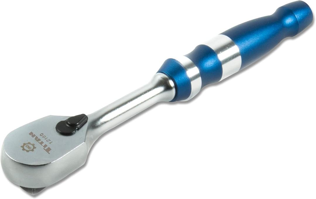 Titan 12160 1/4-Inch Drive x 6-Inch 90-Tooth Flat Head Ratchet