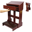 Wooden Prayer Kneeler with Foldable Padded Stool and Drawer for Praying Catholic
