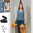 High-Density Magnetic Screen Door Mesh for Home and Patio, Tear Resistant Backdoor Screen Net with Magnetic Closure (Screen 34"x98")