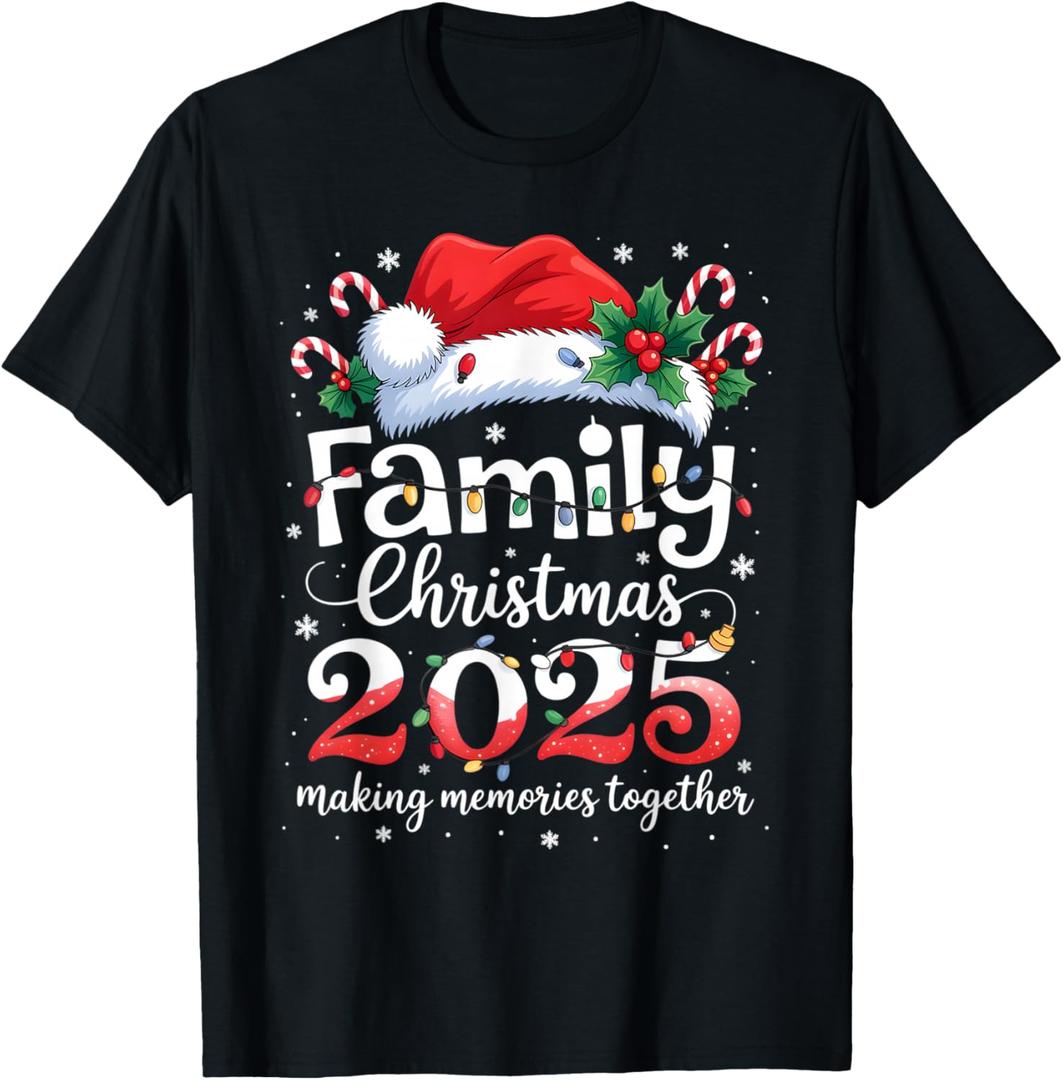 Family Christmas 2025 Matching Squad Santa Elf Funny Xmas T-Shirt, Size 2XL