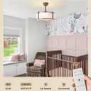 SYDACG 20" Caged Ceiling Fans with Lights, Brown Fandelier Ceiling Fan with Light, Farmhouse Rustic Chandelier Fan Remote Control, 6 Speeds for Bedroom, Nursery, Living Room