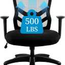 YFO Big and Tall Office Chair 500LBS - Computer Desk Chair with Adjustable Lumbar Support, Heavy Duty Ergonomic Mesh with 360 Rotation 4D Arm and Extra Wide Comfty Seat, Quiet Wheels for Adults, Black