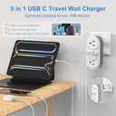 European Travel Plug Adapter for Europe & UK, PD 20W Fast Charger with 2 Outlets 3 USB Charging Ports, CHUAFIUR US to Europe Plug Adapter to UK EU Ireland Italy Israel Spain France Travel Essentials
