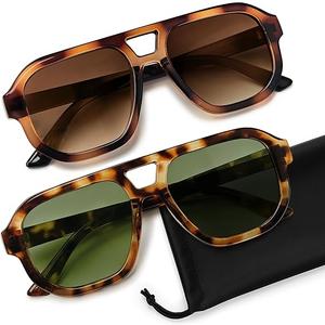 livho Trendy Polarized Square Aviator Sunglasses Women Men Square Eyewear Frame, Retro Sun Glasses for Women Men 2025 Shades