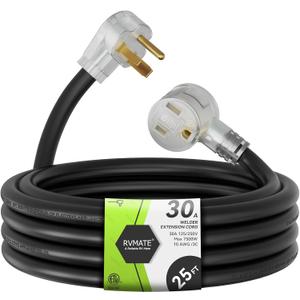 RVMATE 250V 25 Feet Welder Extension Cord, 10 AWG NEMA 6-50 STW Heavy Duty Welding Cord with LED Indicator