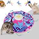 Automatic Cat Toy, Rechargeable, 3-in-1 Hide & Search for Kittens, Interactive Automatic Play, Flittering Butterfly, Moving Rod Feather for All Breeds