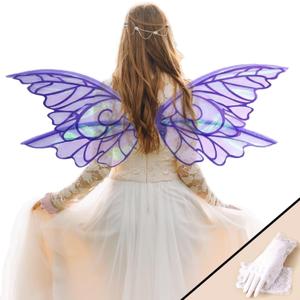 YKW Butterfly Fairy Wings for Adults, Fairy Wings for Women Accessories, Ideal for Cosplay, Halloween and Dress-Up Parties